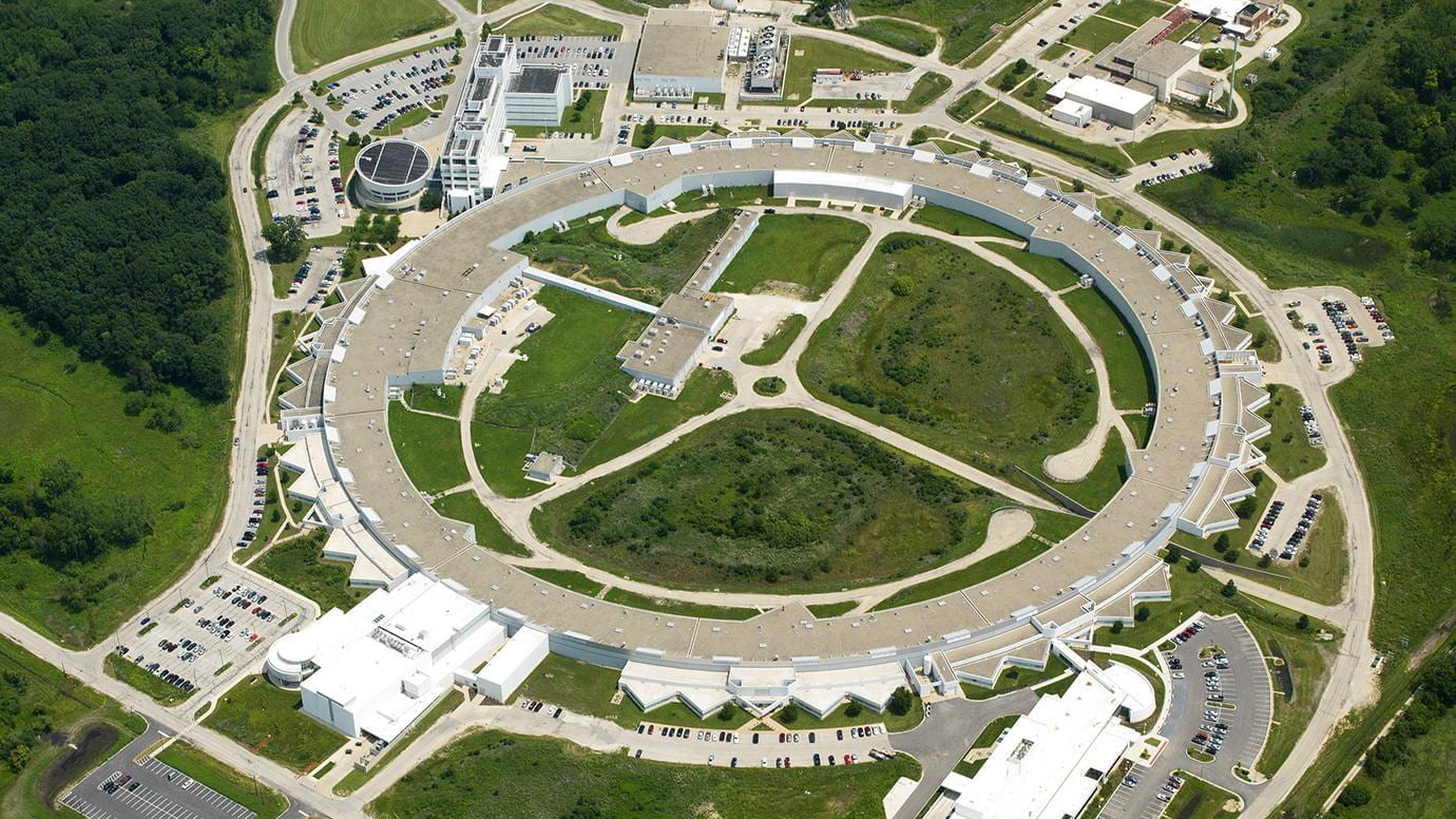 Argonne's Advanced Photon Source seen from above.